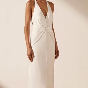 Shona Joy | Dresses | Nwt Shona Joy Twist Front Halter Midi Dress In Ivory  Size 4 | Poshmark